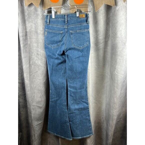 New Sz 25 Paige Flare Leg Blue Jeans Vintage Nordstrom y2k High Rise Bell Canyon - Picture 4 of 8